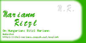 mariann ritzl business card